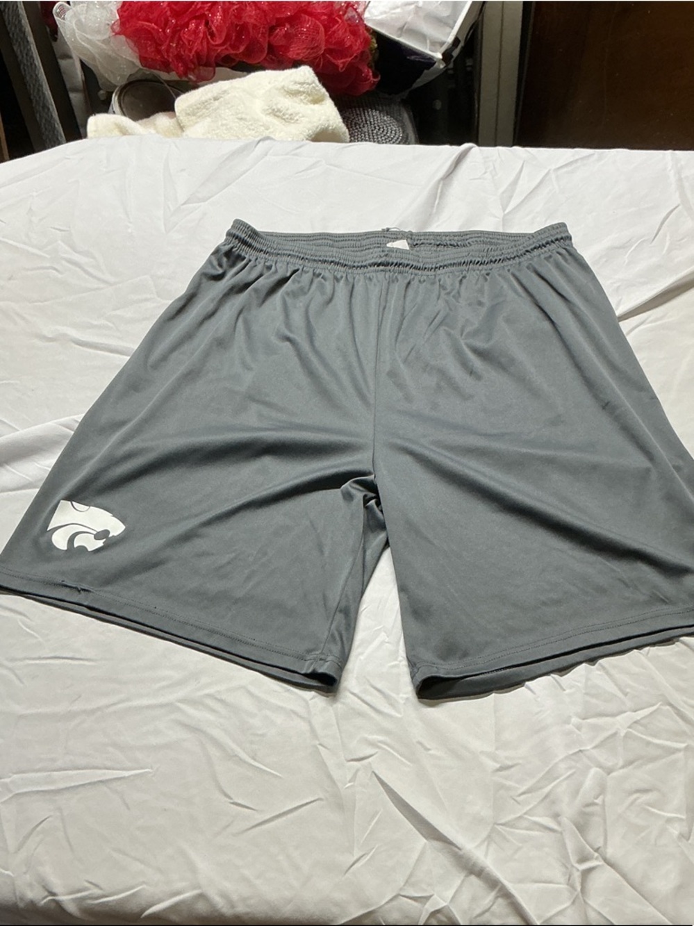 Men's Gray Athletic Shorts with White Logo Detail Sz XXL 0971